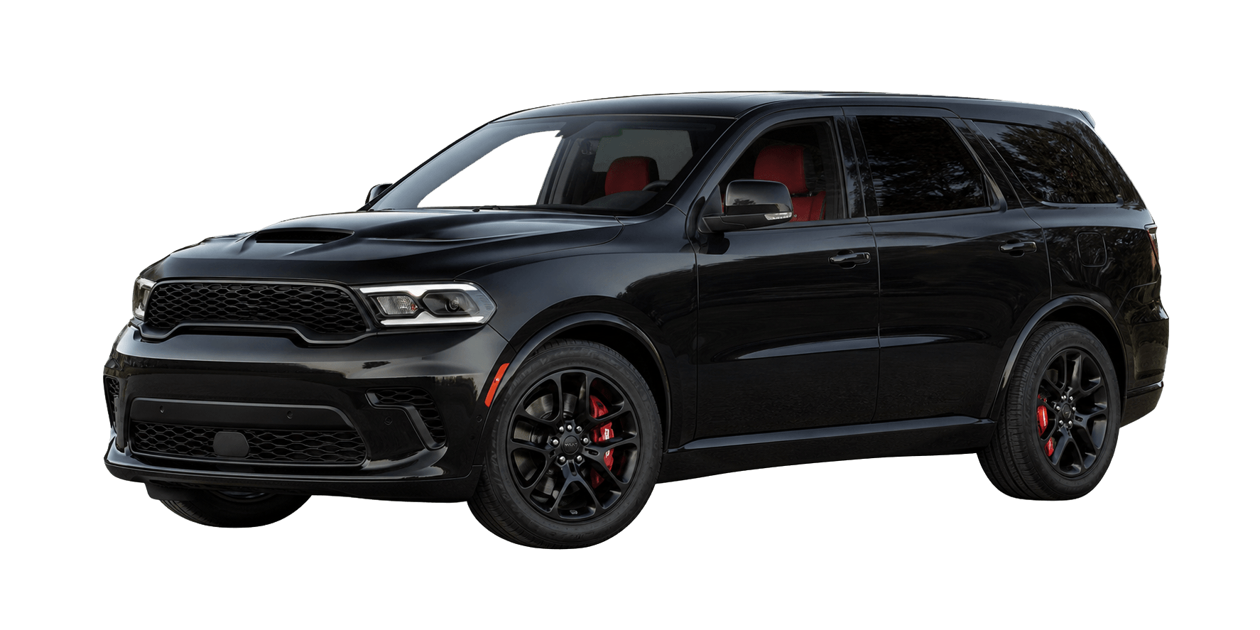 Black 2021 Dodge Durango with a red interior.